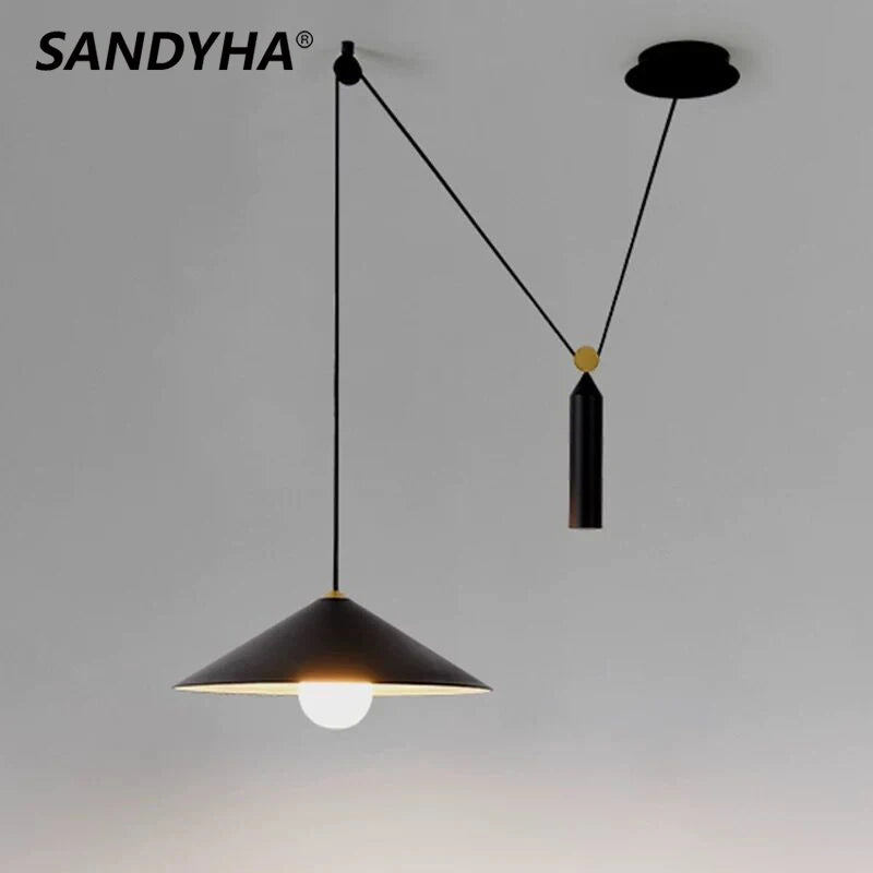 SANDYHA personnalité moderne suspension lumières poulie de levage lustres mobiles Led salle à manger salon Adornos Para Habitacion