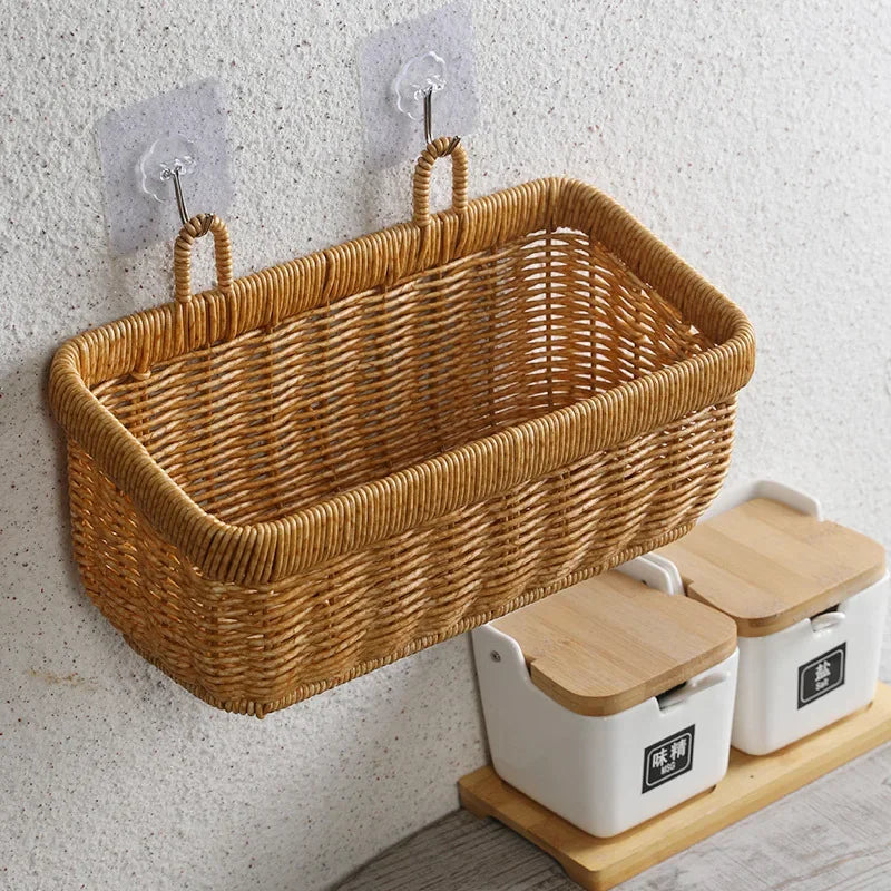 panier de rangement mural tissé à la main décoratif et pratique - vue 6 sur 7