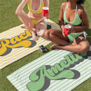 serviette de plage personnalisée rayures style retro