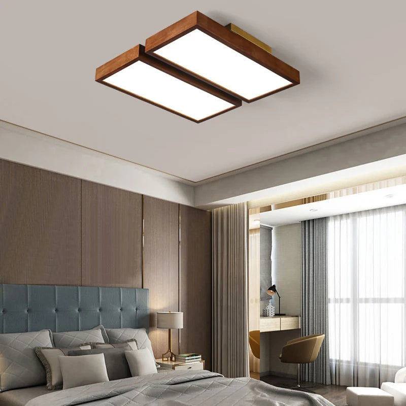 lustre à led moderne pour intérieur design en bois - vue 4 sur 9