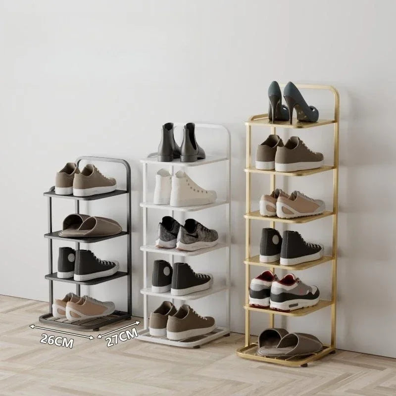 étagère à chaussures moderne en métal pour un rangement vertical élégant - vue 4 sur 12