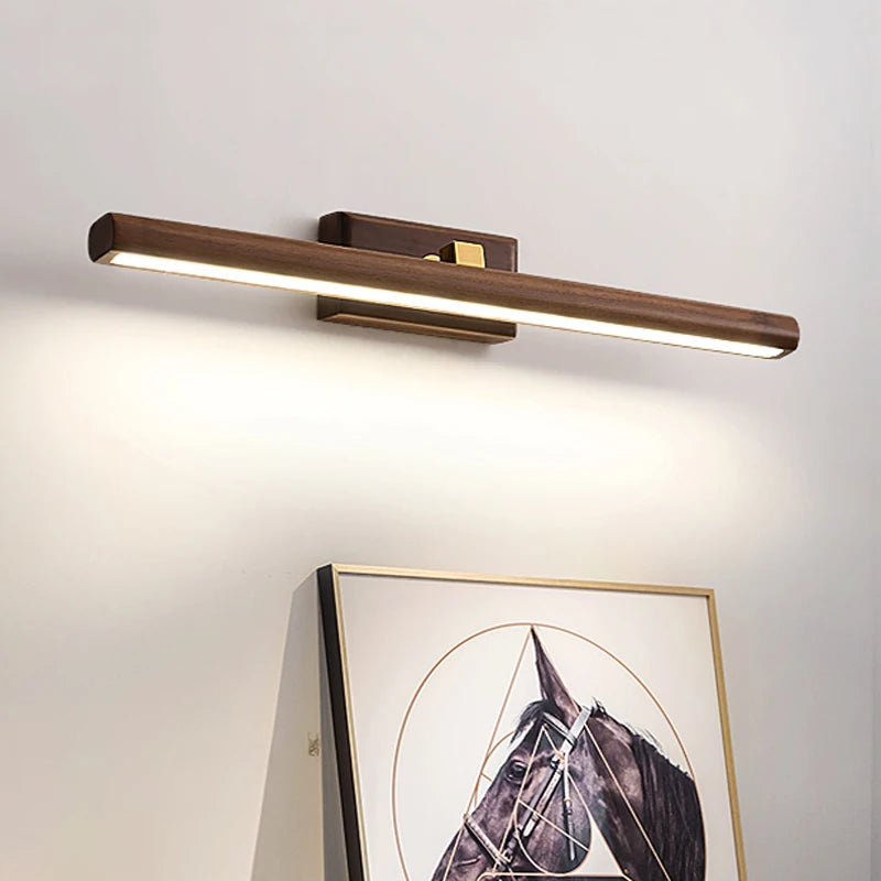 miroir de luxe en noyer led rotatif à 360° applique murale