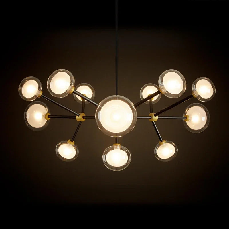 suspension nordique en résine et verre pour décoration moderne - vue 4 sur 8