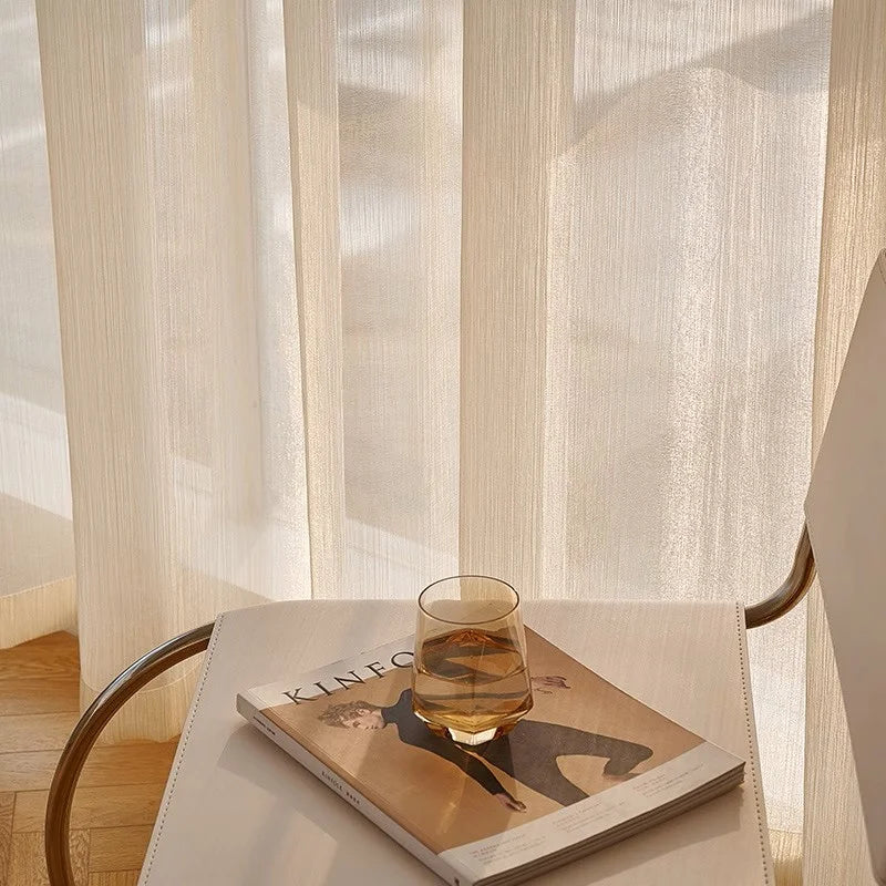 Voilage motifs floraux géométriques style européen salon chambre