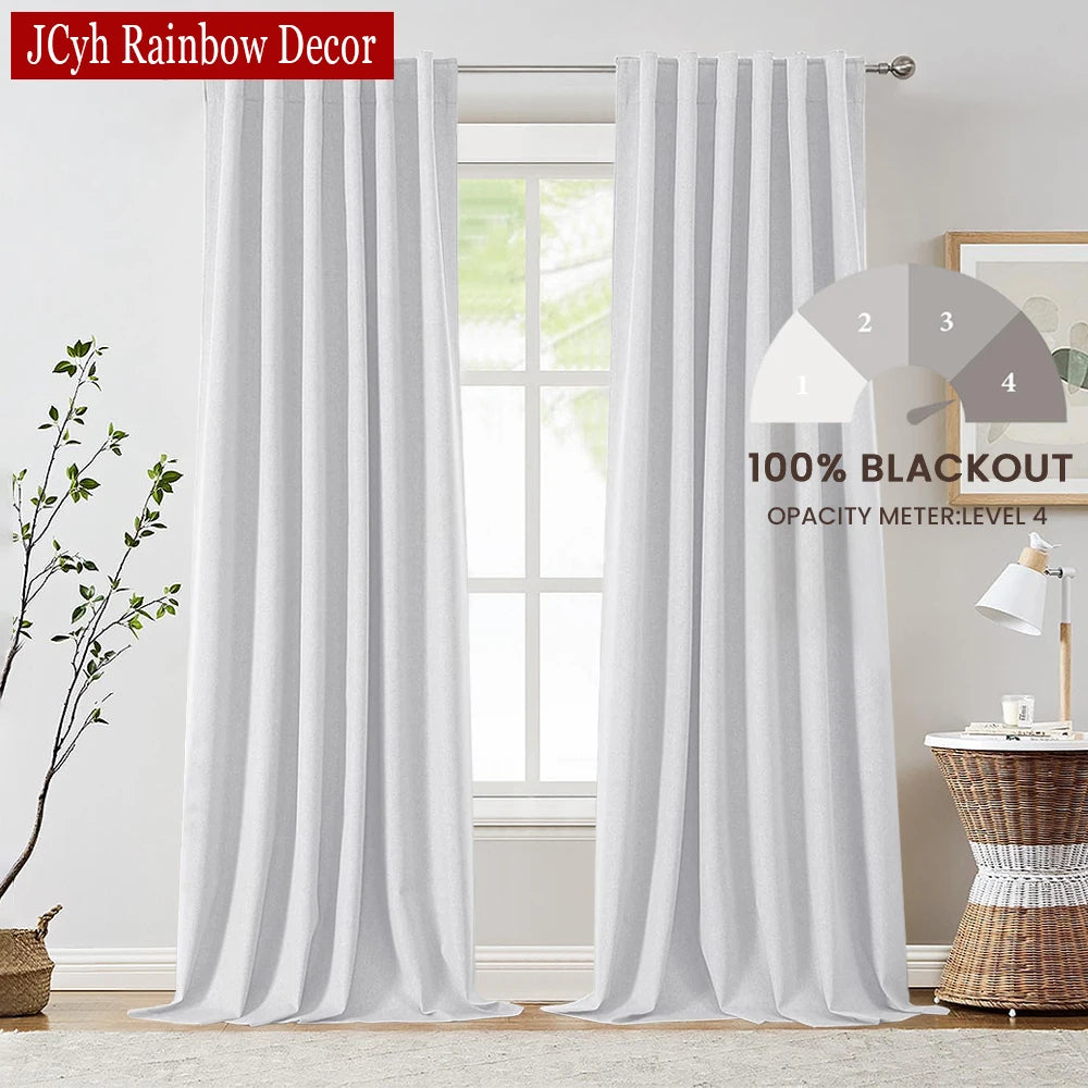 Rideau occultant aspect lin moderne pour chambre salon