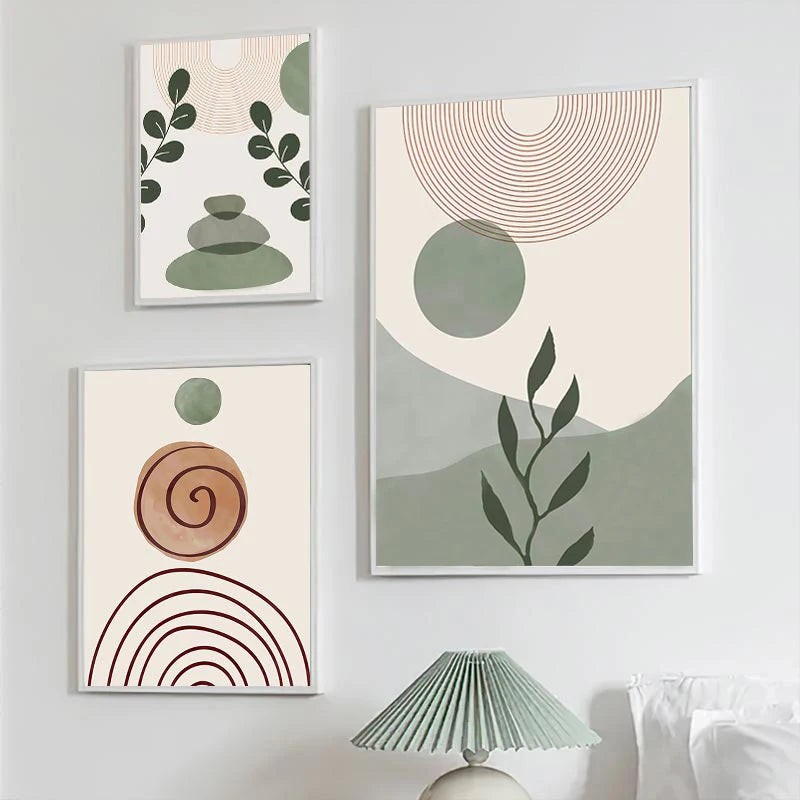 affiches boho peinture abstraite géométrique pour décoration intérieure