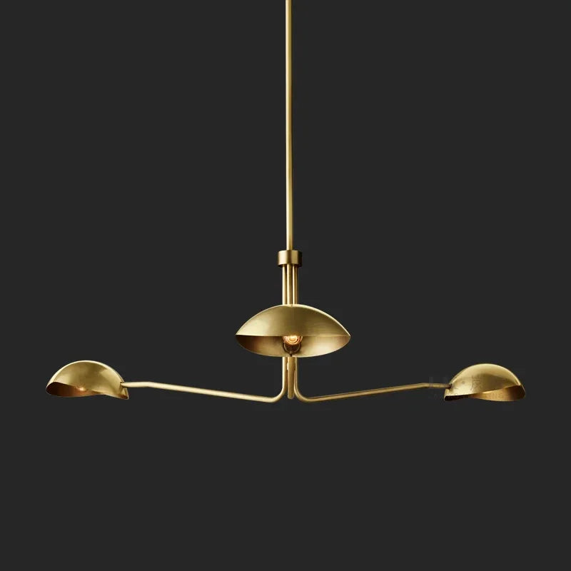lustre rétro en cuivre design créatif à bras long - vue 11 sur 16