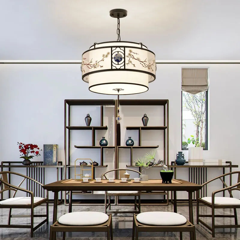 lustre rétro rond pour restaurant chinois lampe suspendue créative nouvelle collection