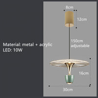suspension acrylique à LED pour bar et café