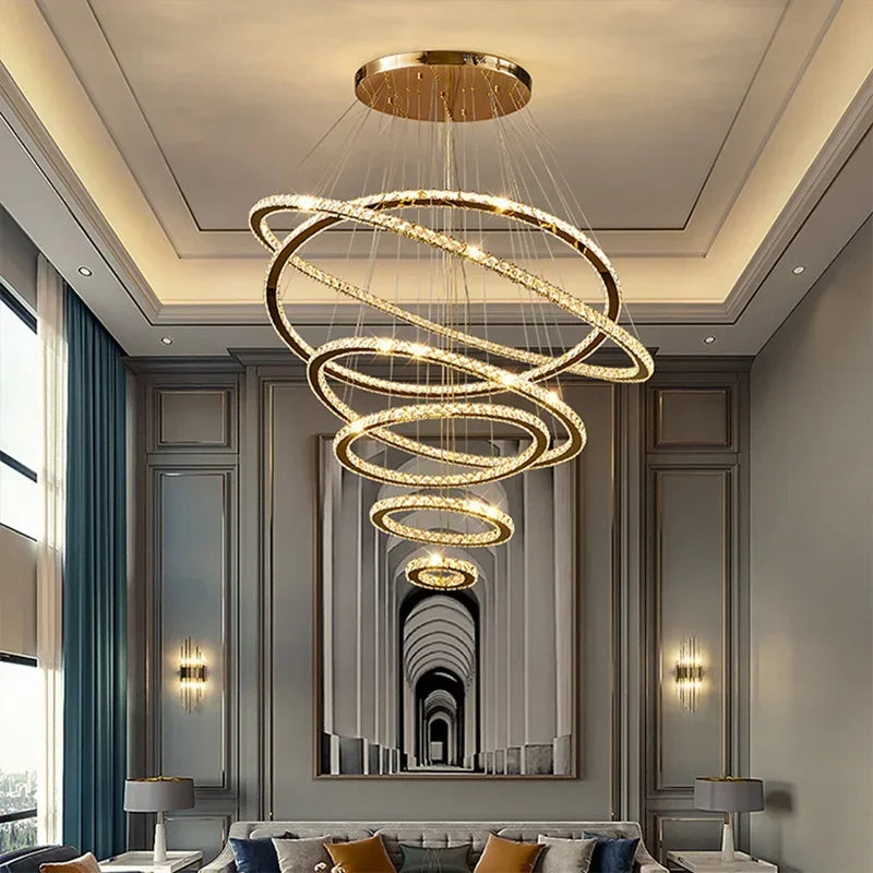 lustre en cristal winfordo pour hall d'exposition - vue 7 sur 11