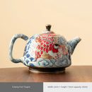 theiere chinoise en porcelaine decor traditionnel avec infuseur