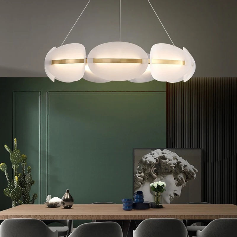 suspension led créative en cuivre de haute qualité - vue 2 sur 9