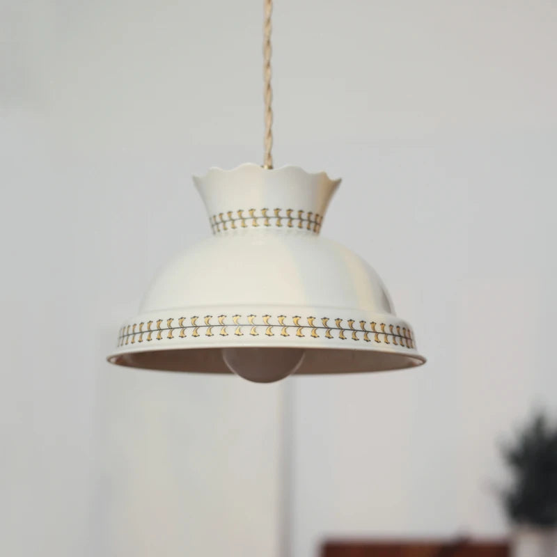 suspension moderne en céramique fleur led style nordique - vue 10 sur 30