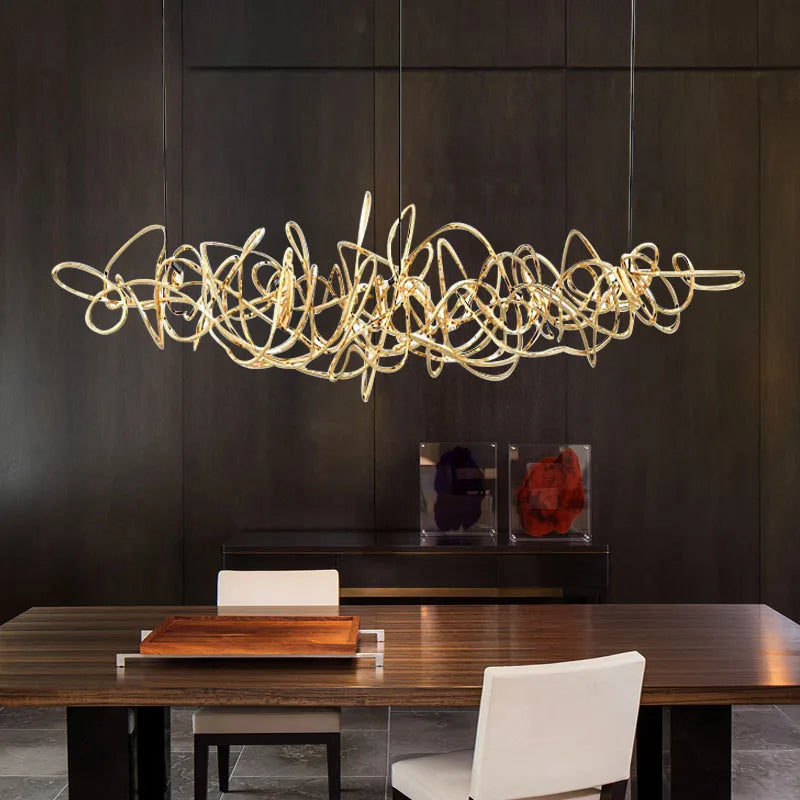lumières led créatives lions postmodernes suspendues équipement créateur