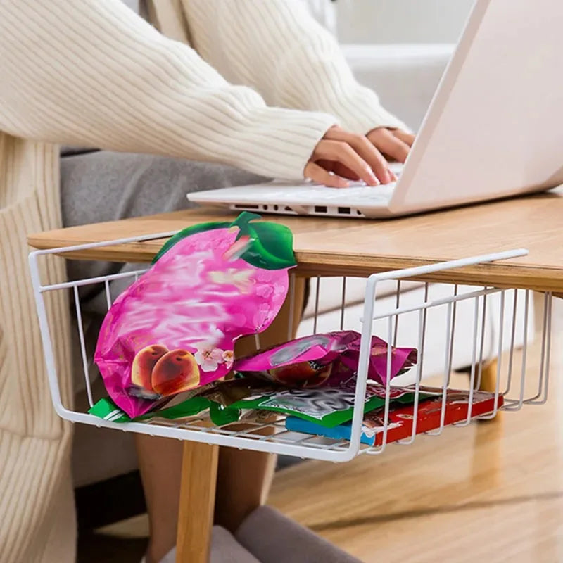 panier de rangement suspendu en métal pour espace de travail et rangement - vue 6 sur 18