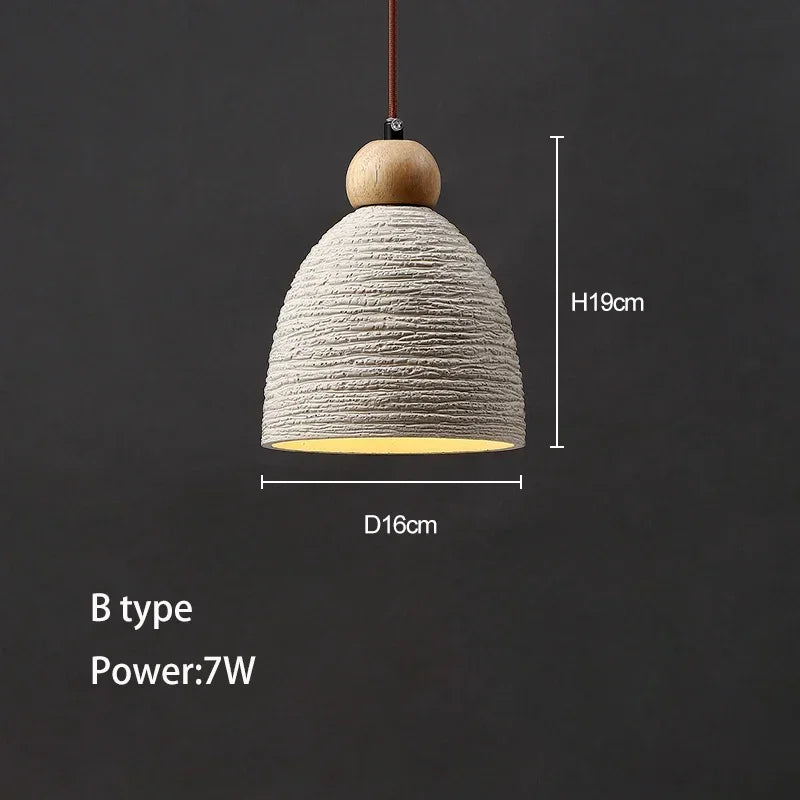 suspension wabi-sabi en ciment et travertin pour décoration intérieure - vue 8 sur 14