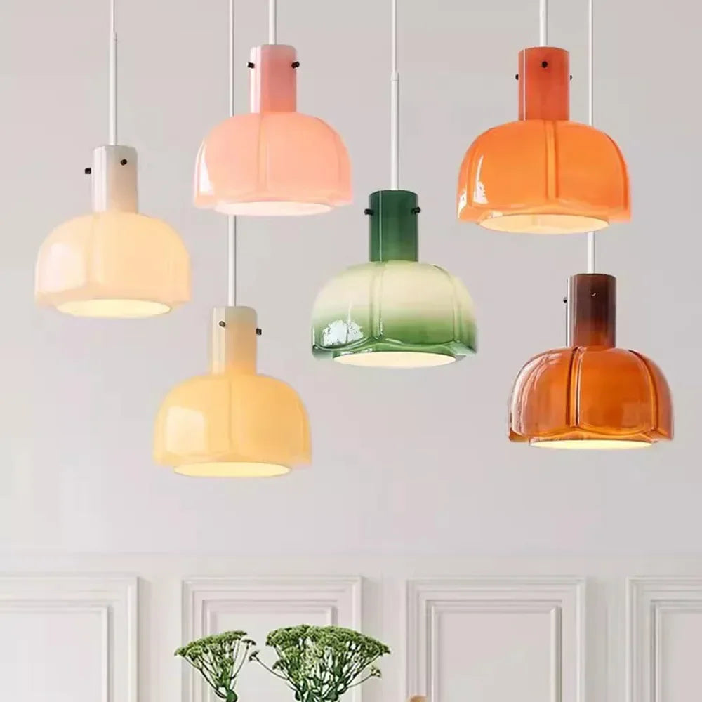 lampe led suspendue en verre au design nordique décoratif d'intérieur