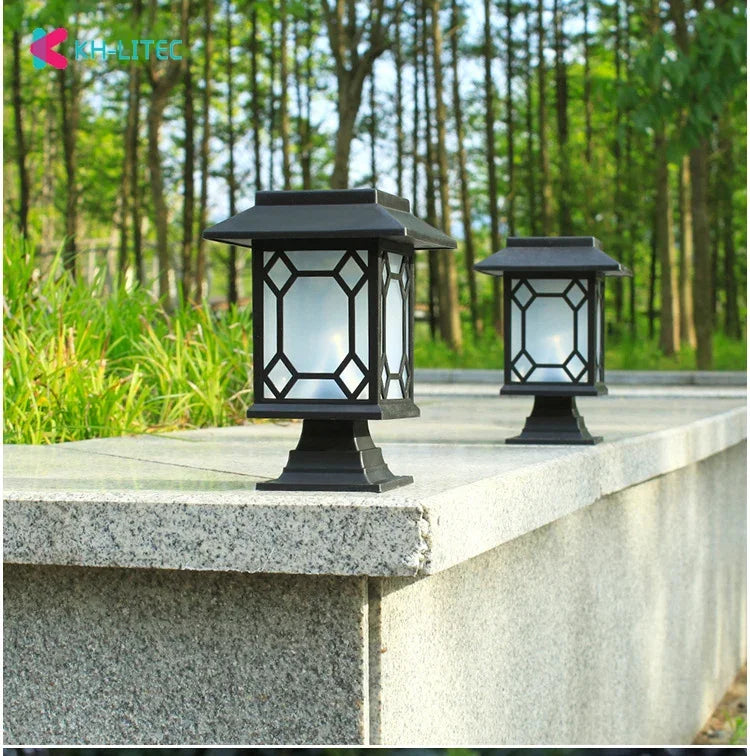 lanterne solaire rétro pour jardin et allée extérieure - vue 5 sur 8