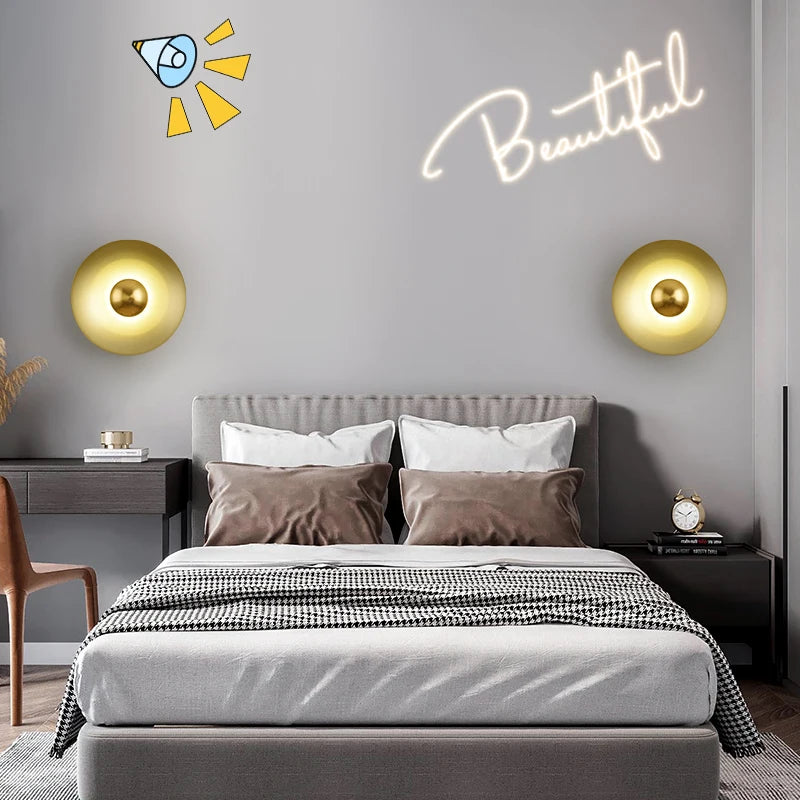 applique murale led ronde moderne pour décoration de luxe intérieure - vue 6 sur 11
