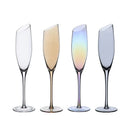 Verres a champagne biseautés design nordique cristal changeant