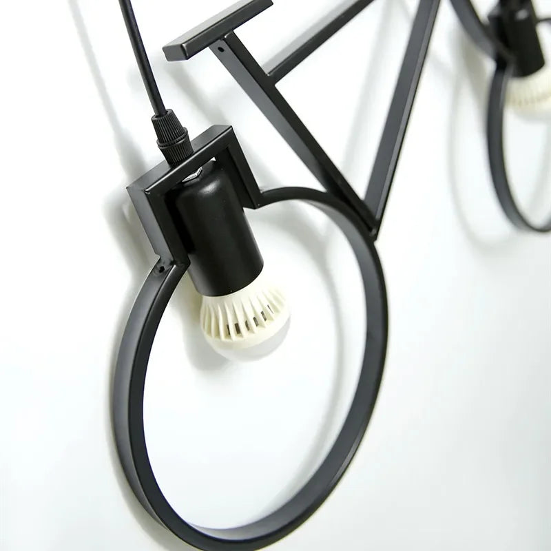 suspension modernes en fer forme vélo pour décoration maison - vue 5 sur 12