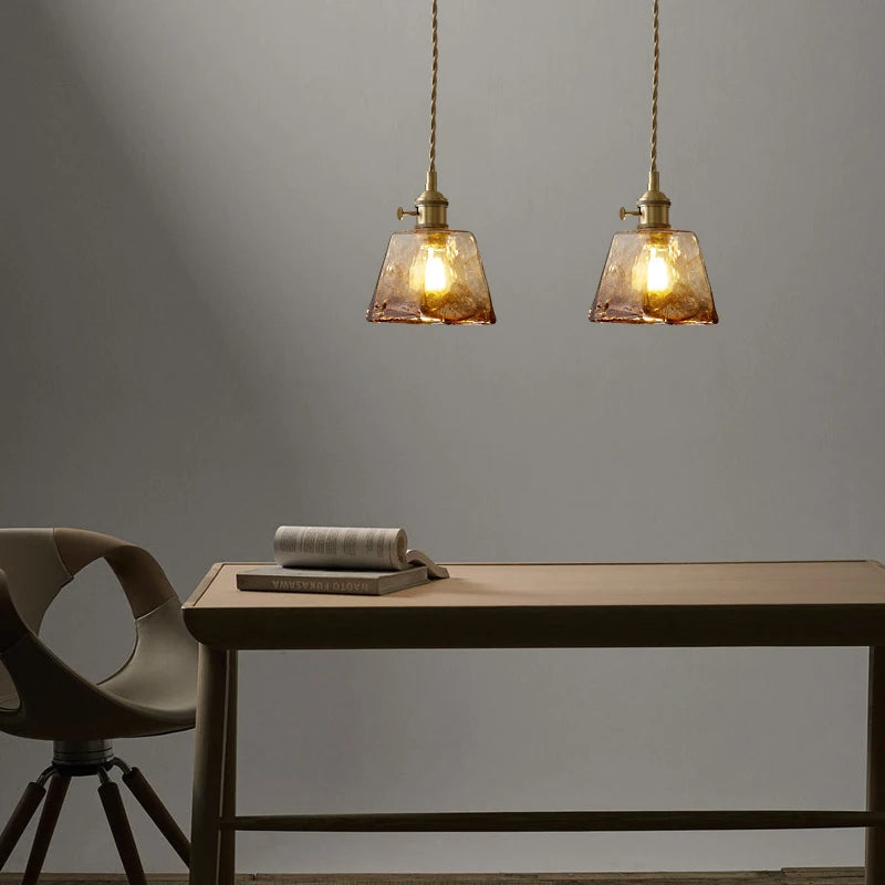 suspension moderne en verre led pour décoration intérieure