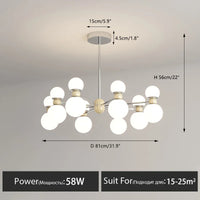 lustre suspendu dimmable pour décoration intérieure moderne