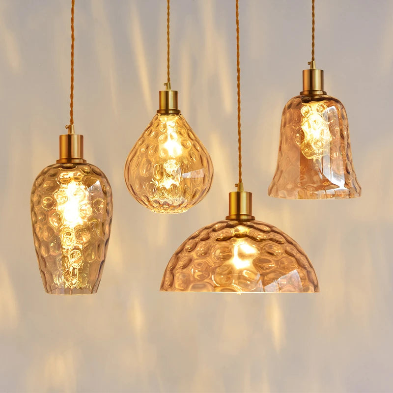 suspension vintage en verre pour décor d'intérieur