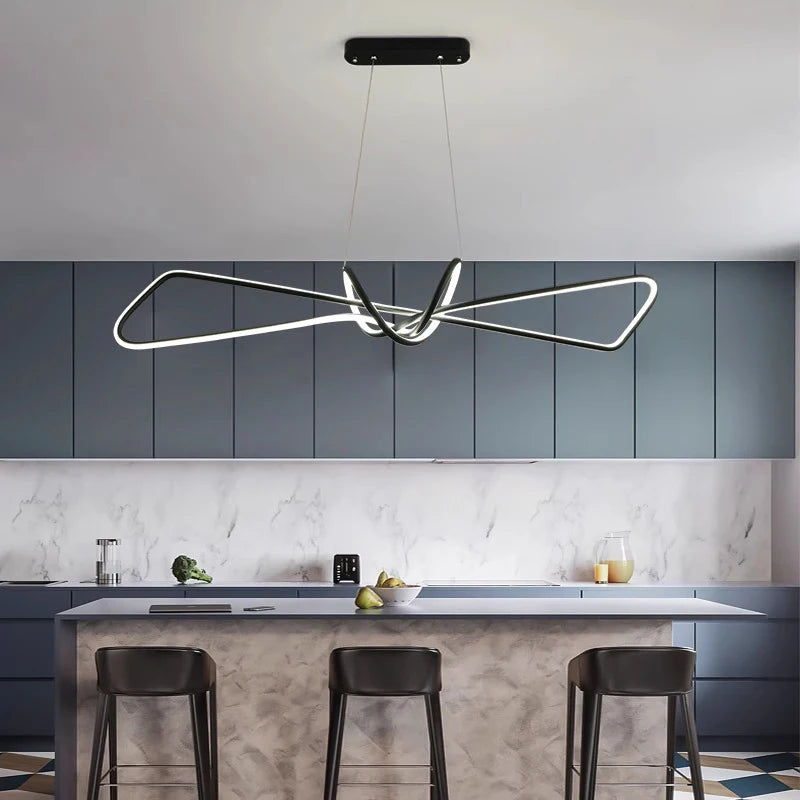 lustre moderne à led pour éclairage intérieur suspendu - vue 6 sur 8