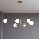 Lustre moderne en verre et laiton