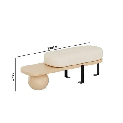 tabouret nordique en bois massif pour chaussures et repos - vue 26 sur 27