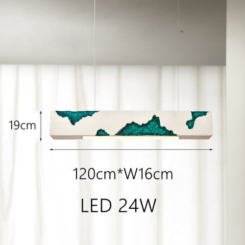 Lustre design longue rectangulaire avec touche coloré Hazel