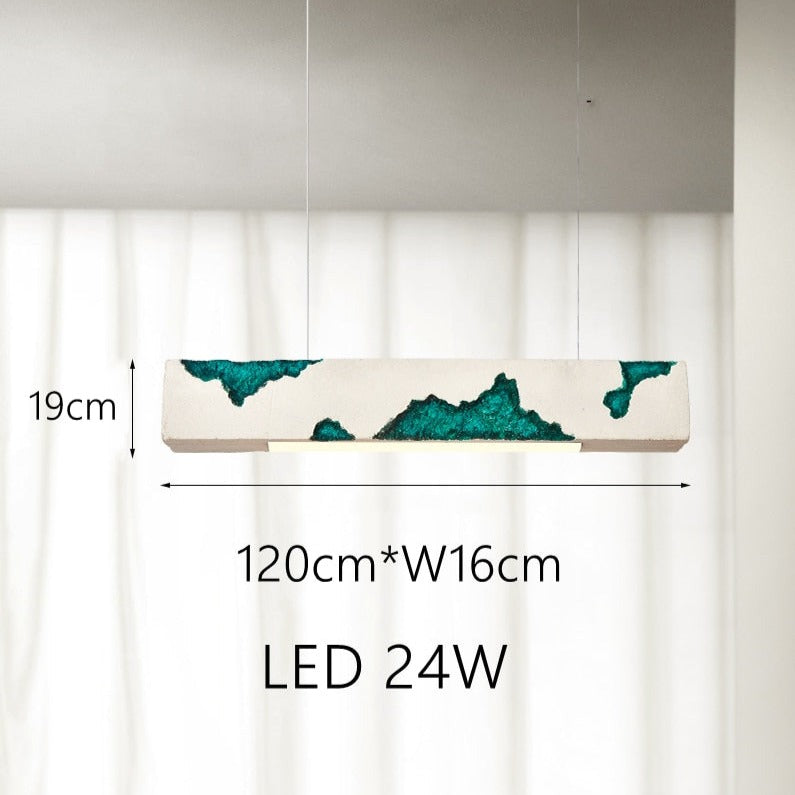 Lustre design longue rectangulaire avec touche coloré Hazel - vue 13 sur 15