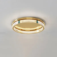 lustre moderne en cristal rond à trois couches led