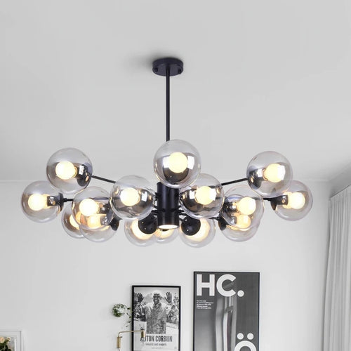 Lustre moderne design avec boule en verre magique haricot