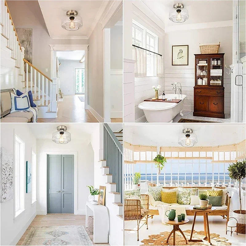 plafonnier led nordique moderne en verre pour décoration maison - vue 7 sur 9