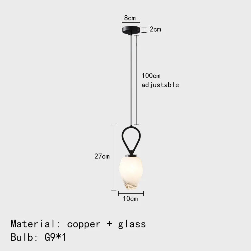 suspension lumineux led avec fil de cuivre réglable