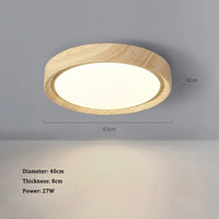 lampe circulaire simple style nordique grain de bois éclairage entrée balcon porche