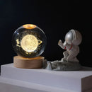 boule de cristal 3d lune galaxie décoration lumineuse pour la maison