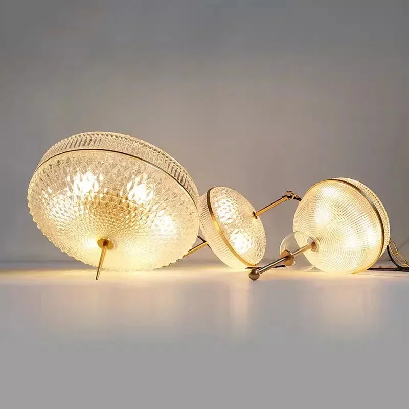 Suspension rétro led en verre nordique pour décoration maison