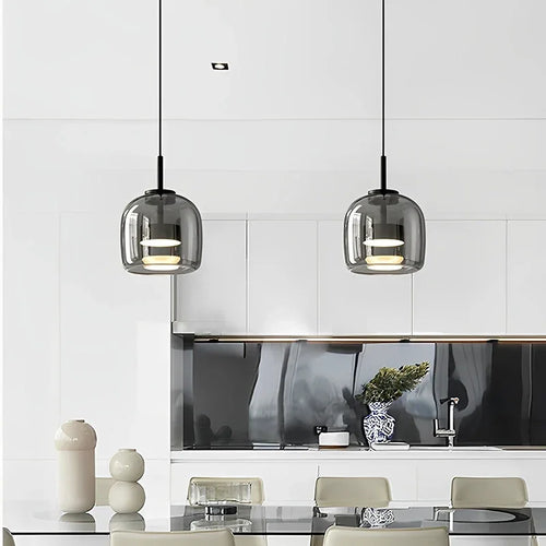 Suspension LED en verre au design nordique moderne