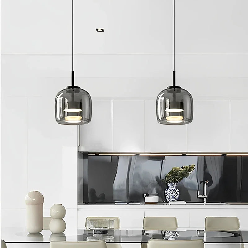 Suspension LED en verre au design nordique moderne - vue 3 sur 20