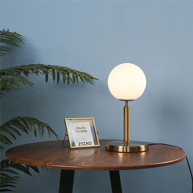 lampe de table moderne créative en verre led nordique