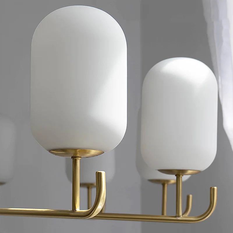 Lustres LED en cuivre complet poste lumineux moderne luxe Foyer chambre étude verre suspension lampe salle à manger hôtel luminaires - vue 6 sur 10