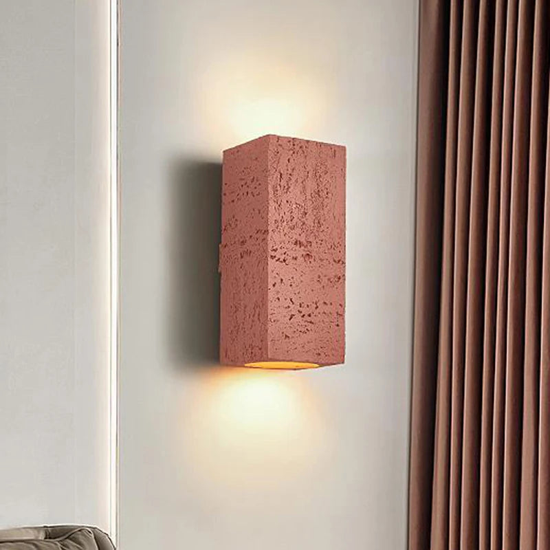 Applique Led Wabi-sabi carrée en ciment nordique - vue 6 sur 11