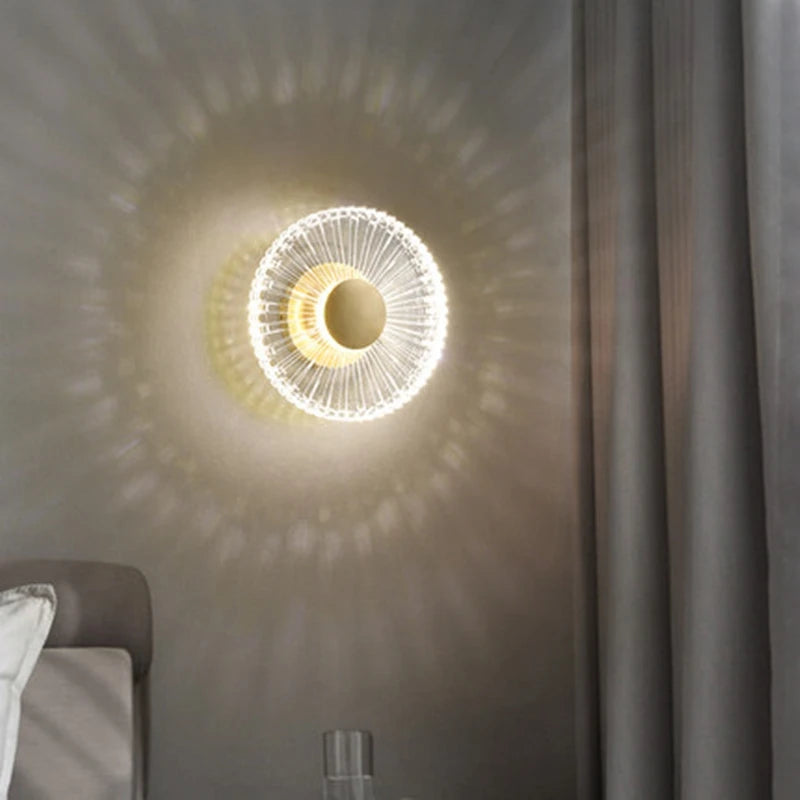 applique murale led décorative en cuivre et acrylique - vue 3 sur 8