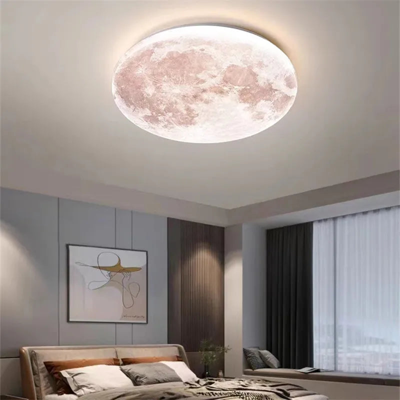 plafonnier lune lampe led éclairage romantique pour balcon et chambre enfant - vue 4 sur 10