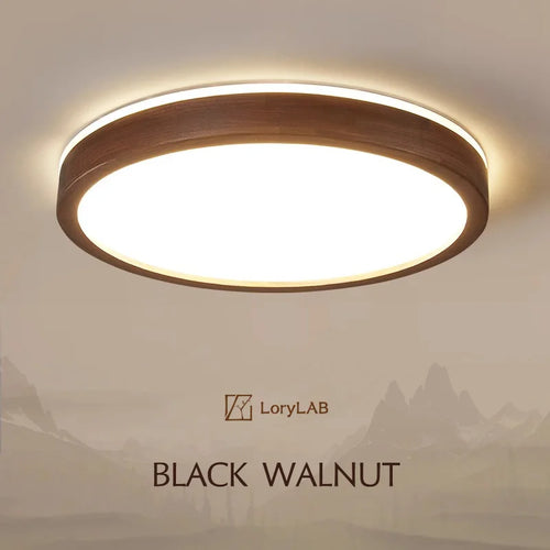 Walnut Wood Ceiling light, Wabi-sabi Simple Modern Vintage style, Bedroom lighting for Bathroom, Bedroom, dining room, Study