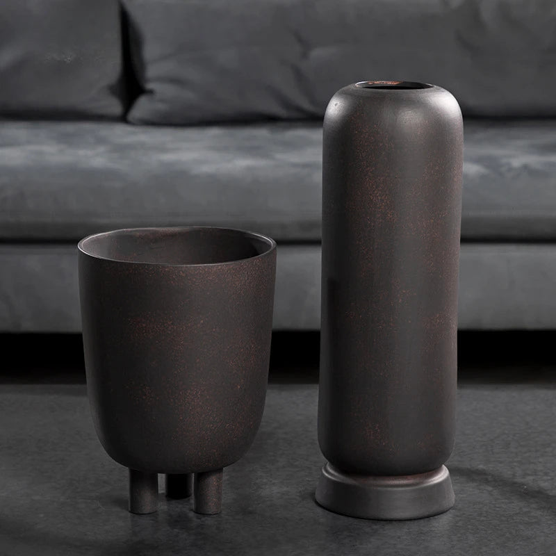 vase géométrique en céramique pour décoration florale artisanale - vue 4 sur 12