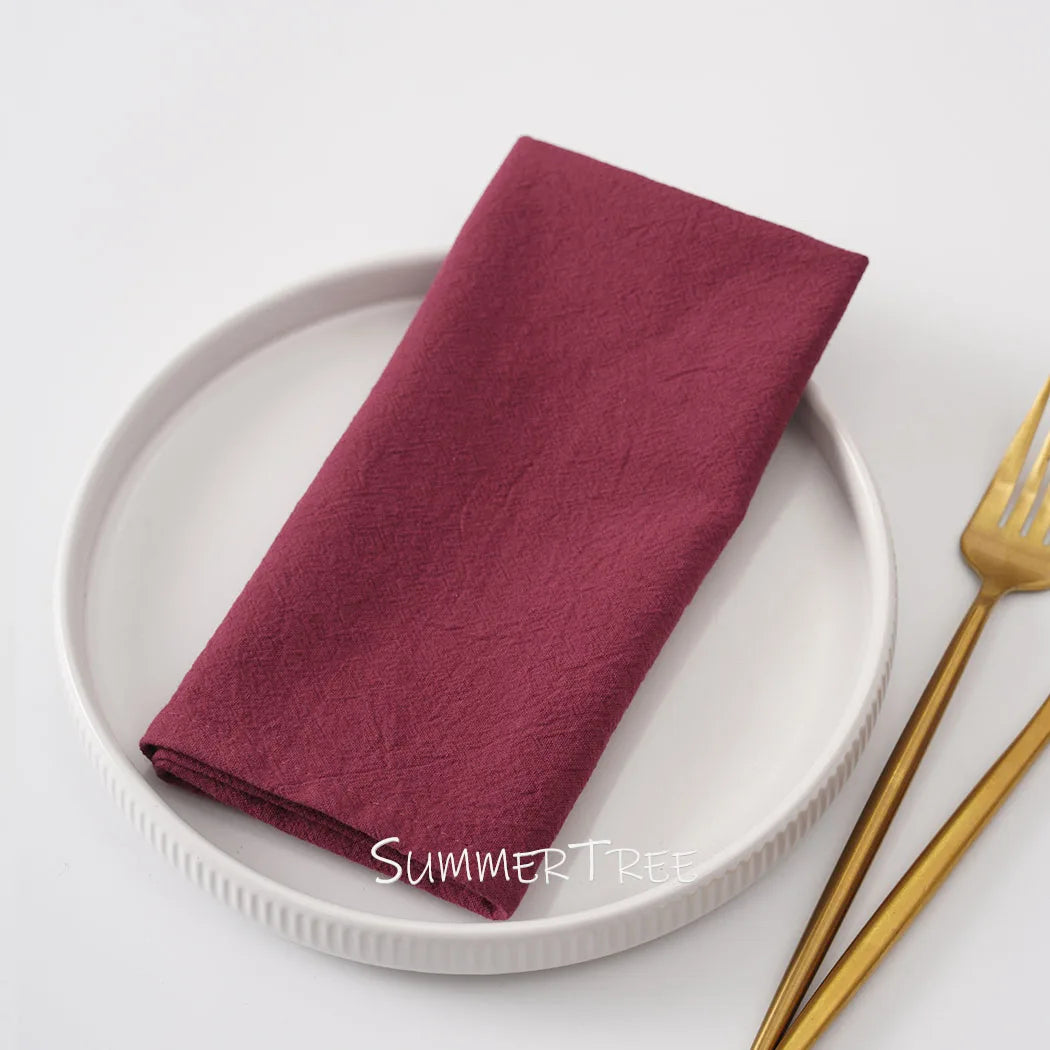 Serviette de table lot 6 coton lavé méditerranéen - vue 6 sur 6